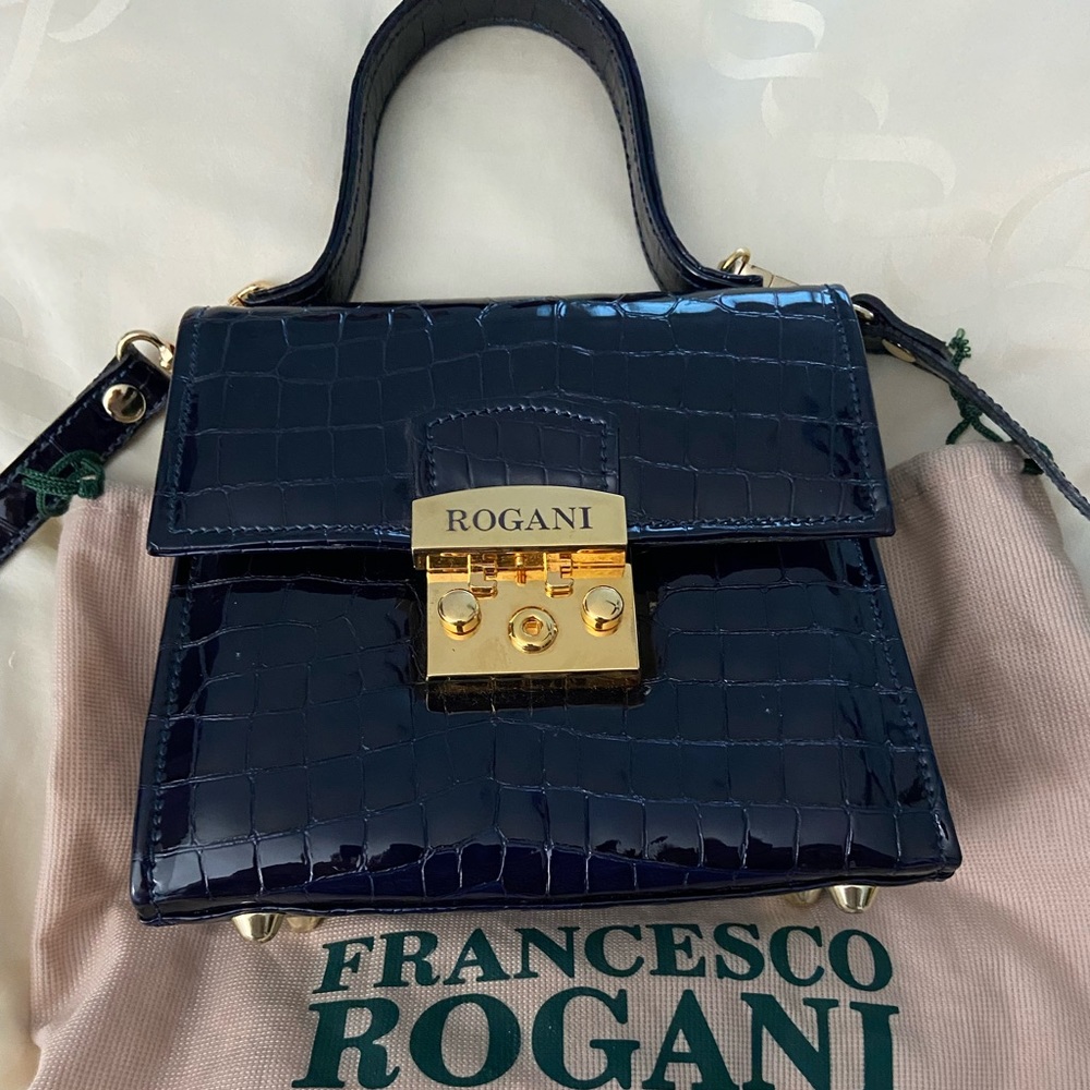 Francesco ROGANI handbag purchased in Rome. It was never used. Navy